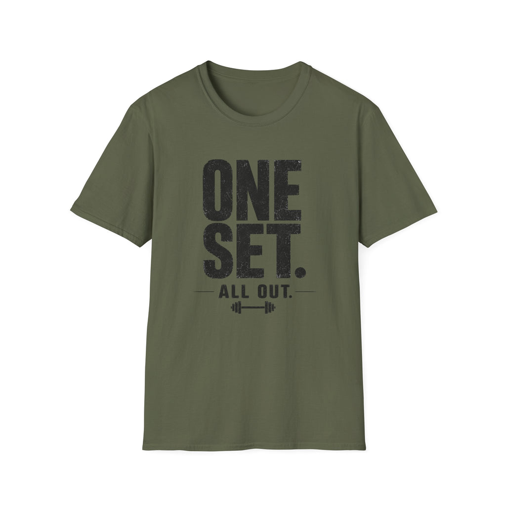 One Set. All Out. Fitness T‑Shirt