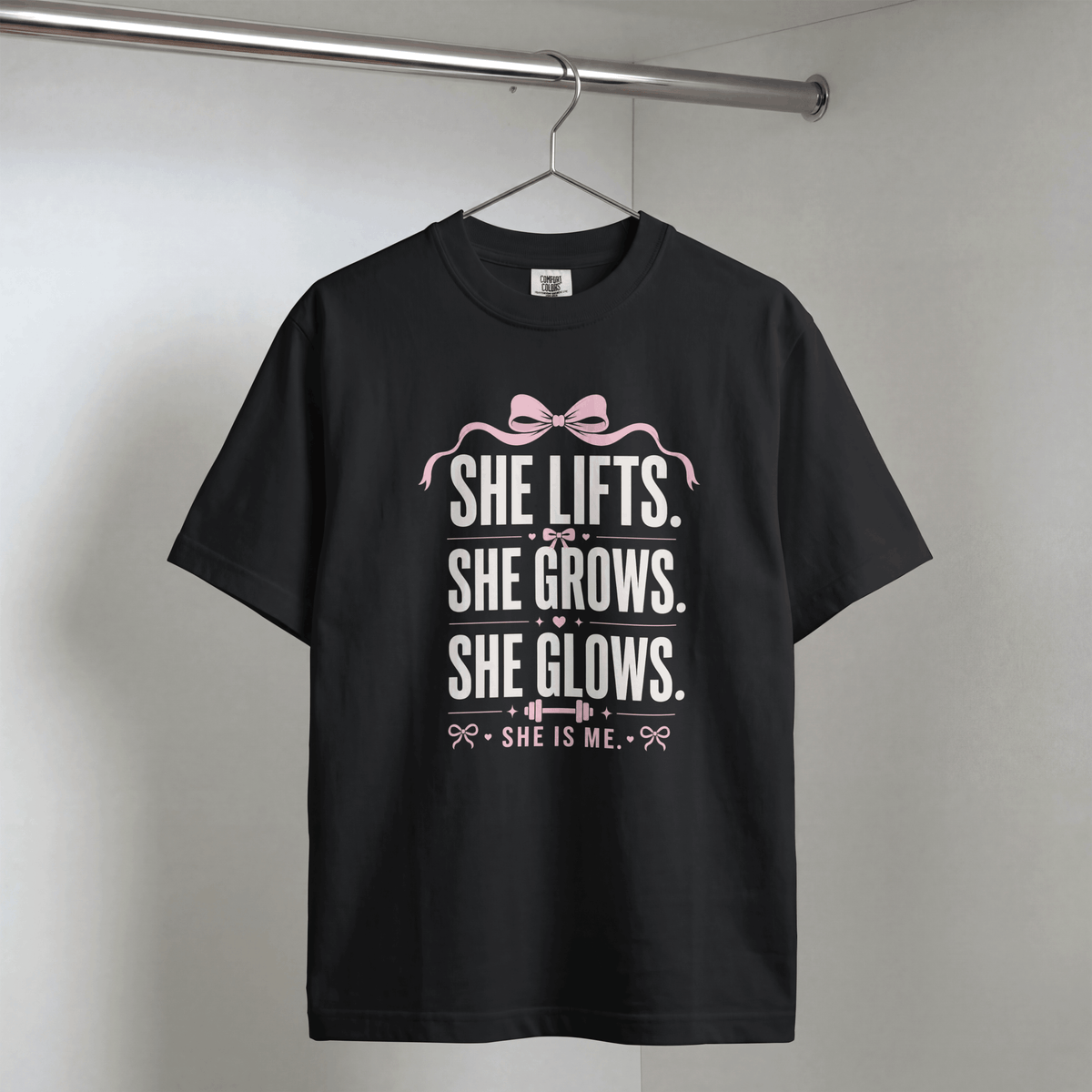 She Lifts. She Grows. She Glows T-Shirt